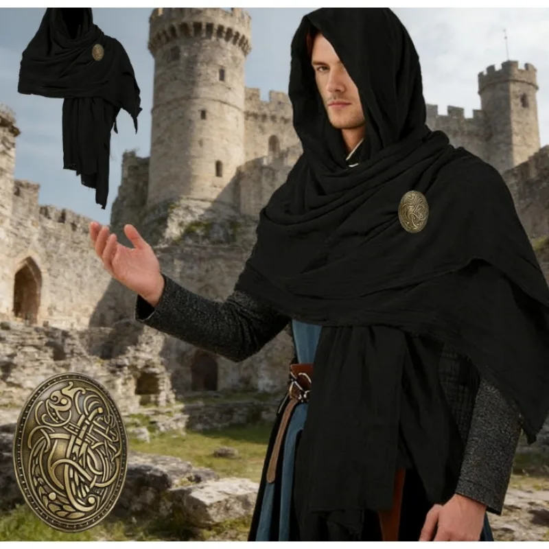 

Средневековый хлопковый шарф, плащ в стиле Ренессанс, пиратская накидка на Хэллоуин, аксессуар для косплея