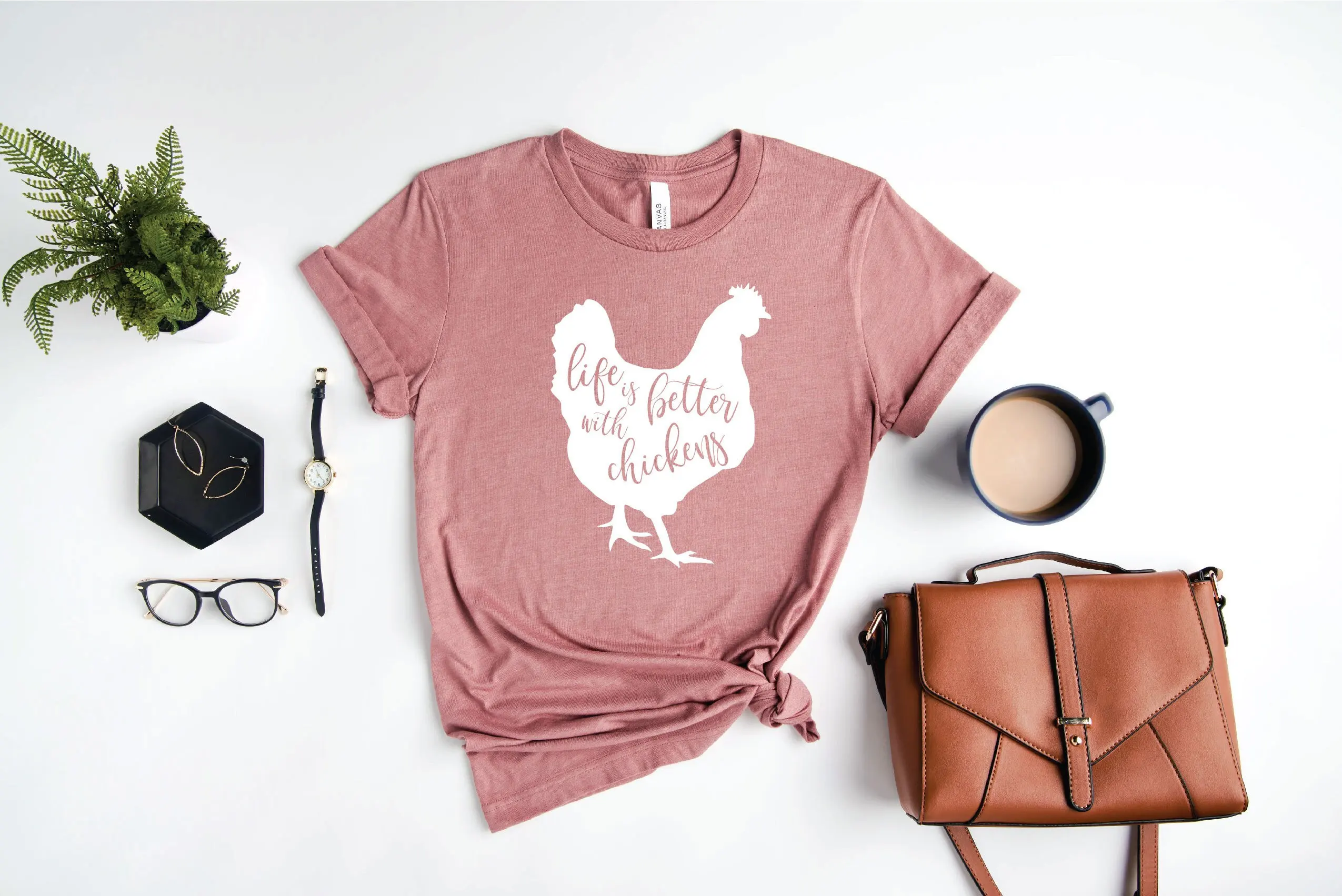 Life Is Better With Chickens T Shirt Chicken Lady Farm Girl Lovers Mom