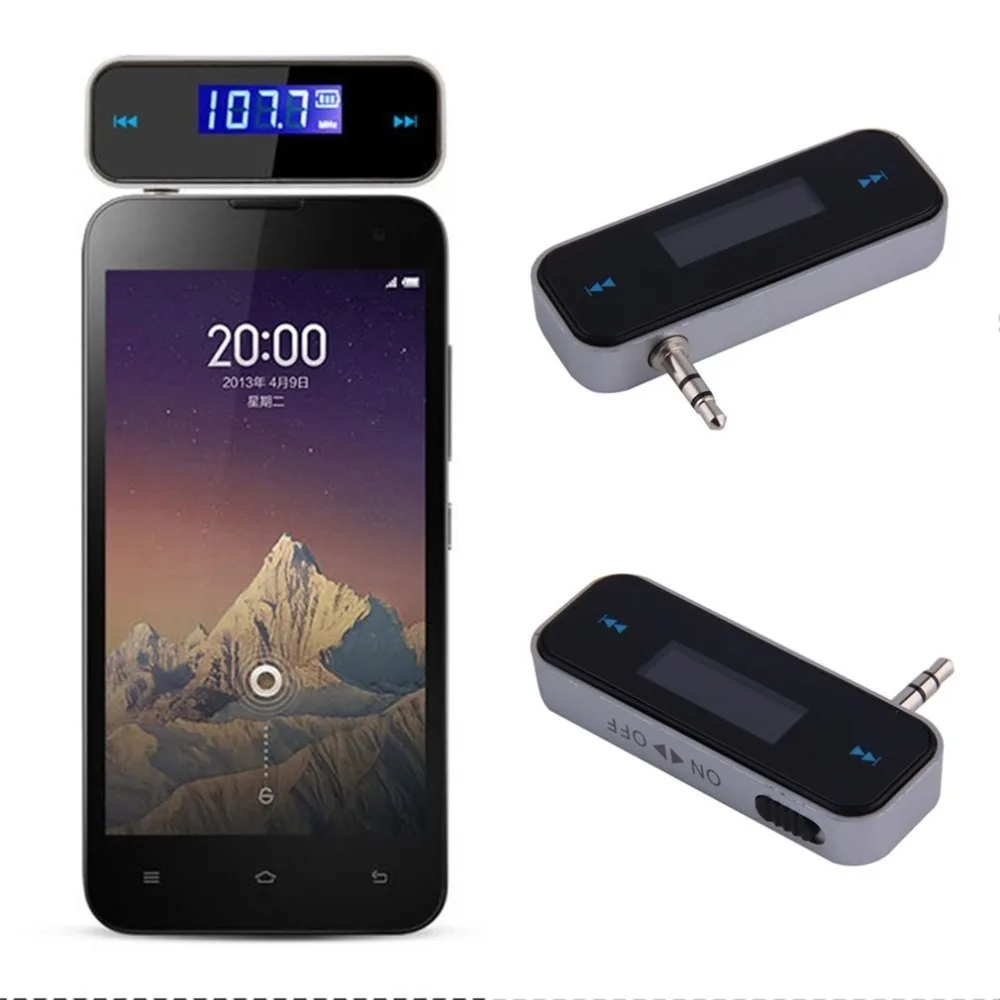 Mini Radio inalámbrica para coche, transmisor FM de Audio y música, modulador manos libres, transmisor FM con Cable, pantalla LCD, Kit de coche,