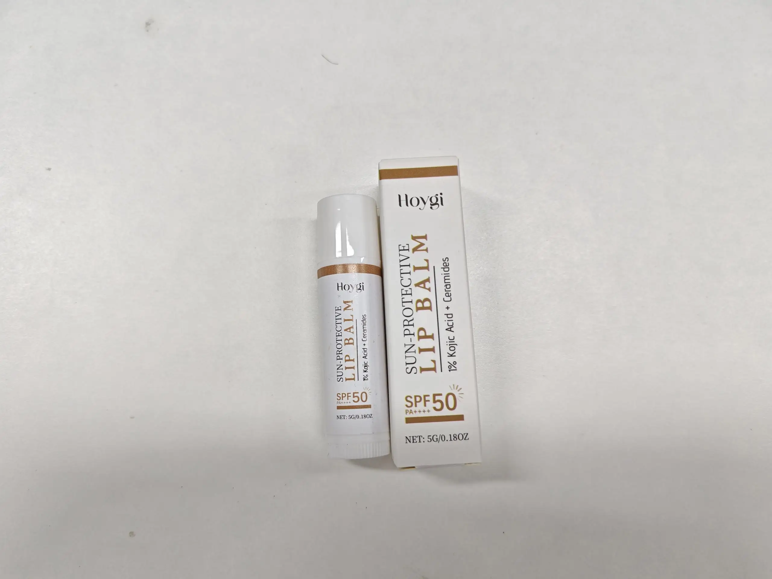 Hoygi SPF50 Sonnenschutz-Lippenbalsam mit Kojisäure-Ceramiden, feuchtigkeitsspendende, feuchtigkeitsspendende Lippenpflege für weiche, glatte Lippen, täglichen Gebrauch