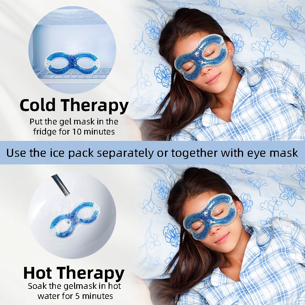 12PCS Gel Eye Mask Ice Compress Double Use Heat Cold Masks Relax Relieve Fatigue Anti Insomnia Sleeping Health Gel Sleep Mask