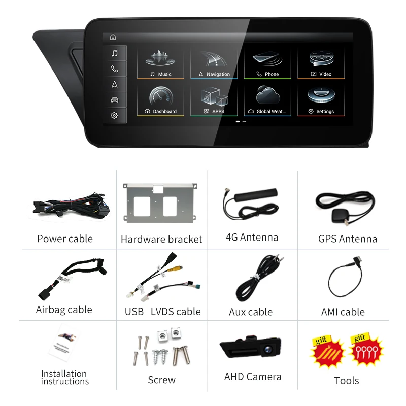STWEI Qualcomm Snapdragon 680 6225 2.4GHz Wireless CarPlay Android Auto For AUDI A4 A5 B8 Multiledia Players Video GPS Bluetooth view 4