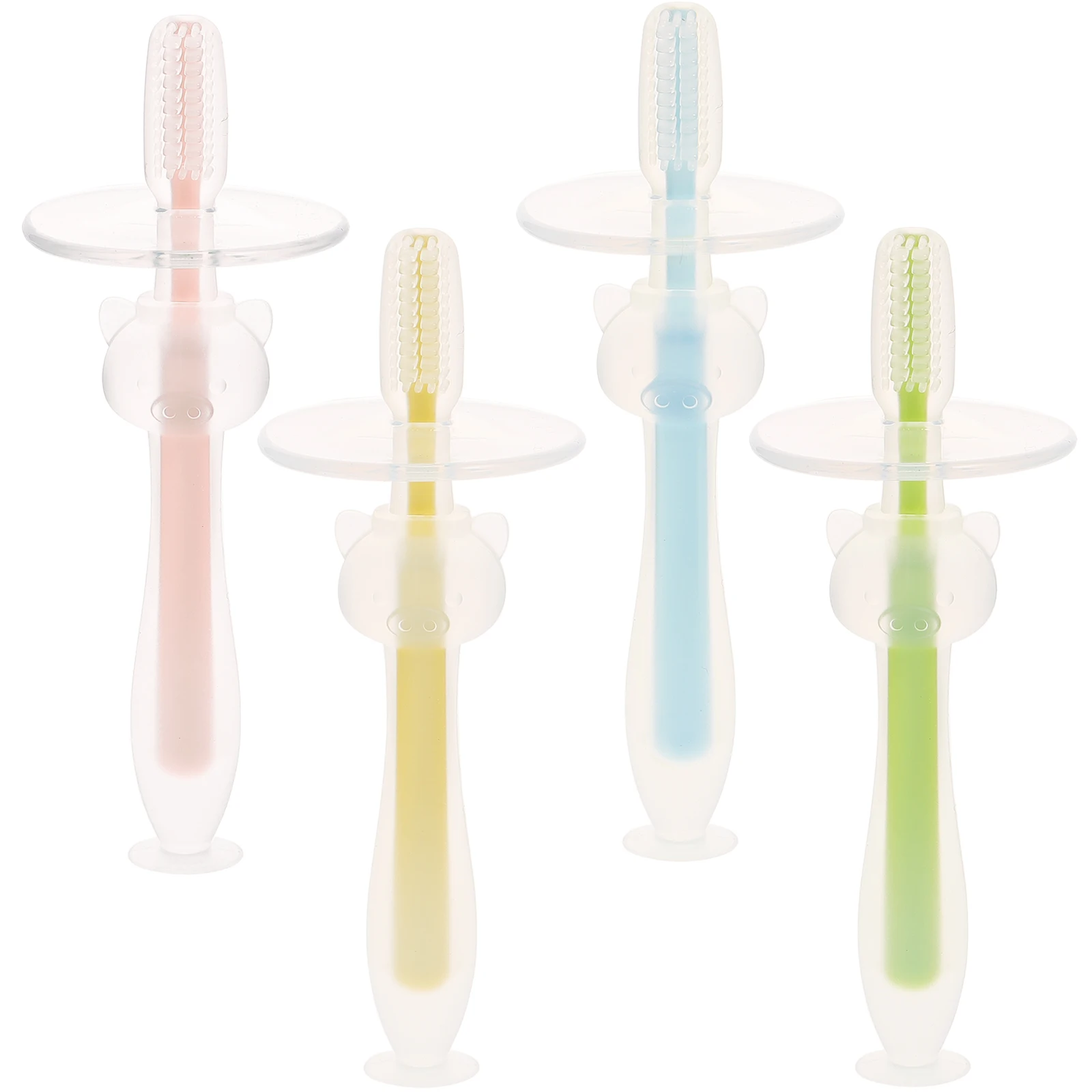 

4 Pcs Toothbrush 's First Toddler Silicone Soft Silica Gel Toothbrushes Infant