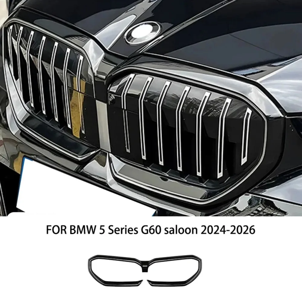 

For BMW 5 Series G60 Saloon 2024-2026 ABS Black Sand Barrier Strip Grille Engine Hood Decoration Molding Cover Trim