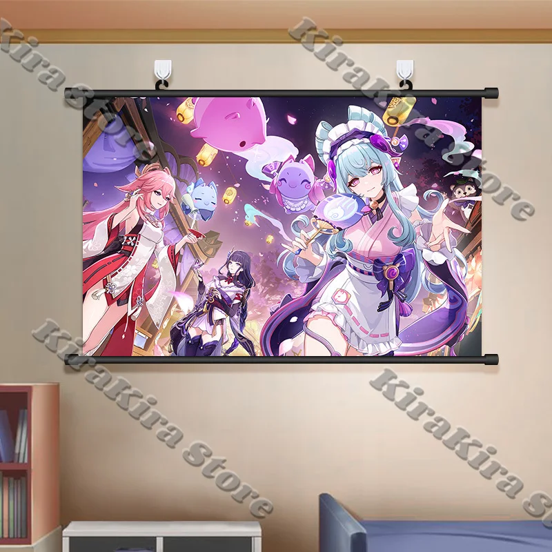 يوميميزوكي ميزوكي ملصق صورة معلقة جينشين تأثير أنيمي خلفية تأثيري جدار التمرير بلاي بيل غرفة المعيشة ديكور هدية