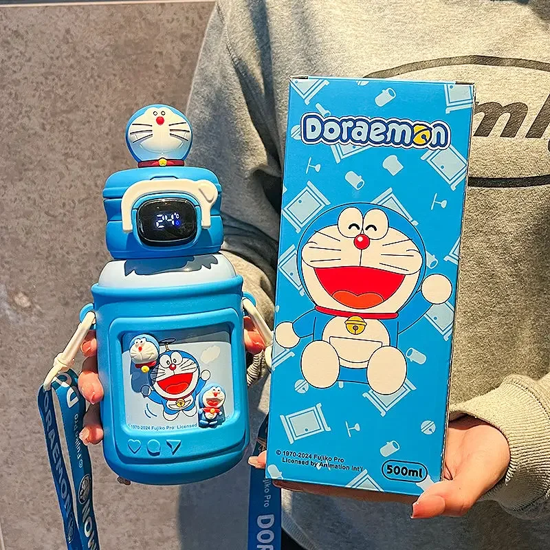 Il nuovo thermos per bambini dei cartoni animati di Doraemon con alta aspetto e visualizzazione intelligente della temperatura per bottiglie d'acqua per studenti