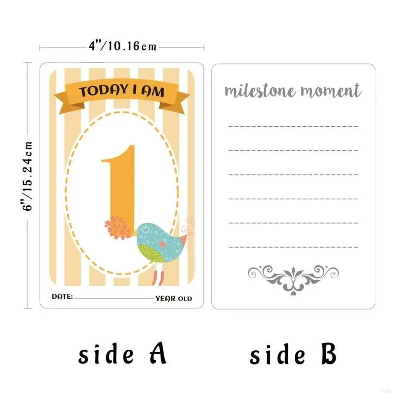 Milestone Cards Monthly Newborn Kids Commemorative Card Number Photo Props P31B