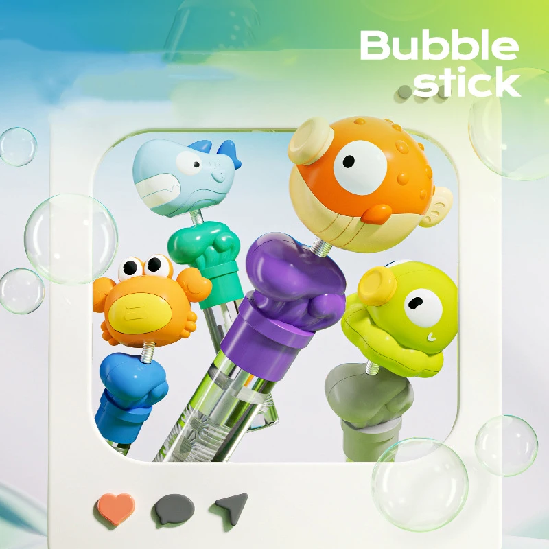 Grappige Blowfish Shark Bubble Tube Zeepfles Zeedieren Thema Kinderen Handheld Bubble Blowing Wand Jongens Meisjes Speelgoed Geschenken