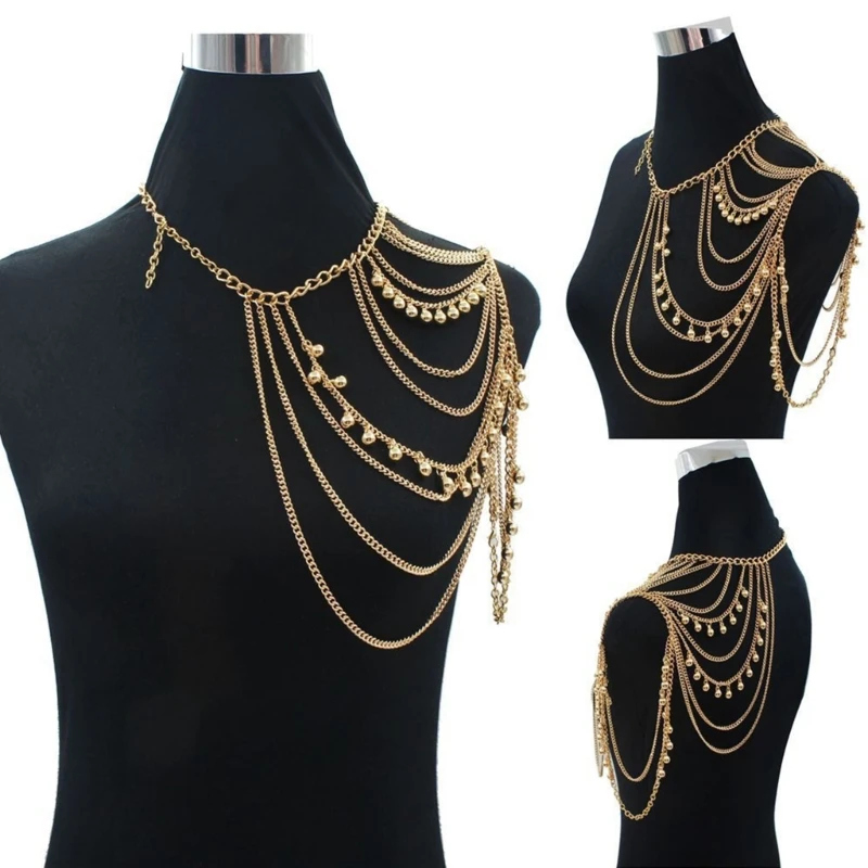 

Gold Shoulder Tassels Costume Armband Shoulder Chain Necklace Shoulder Chains Body Jewelry Shoulder Tassel Jewelry