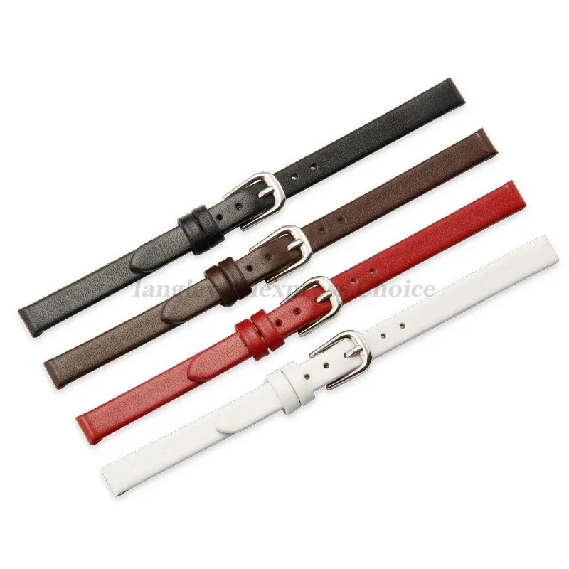 Genuine Leather Watch Bracelet Womens Fashion Watchband Wristwatches Mini Band 6mm 8mm 10mm 12mm 13mm 14mm 15mm 16mm Small Strap