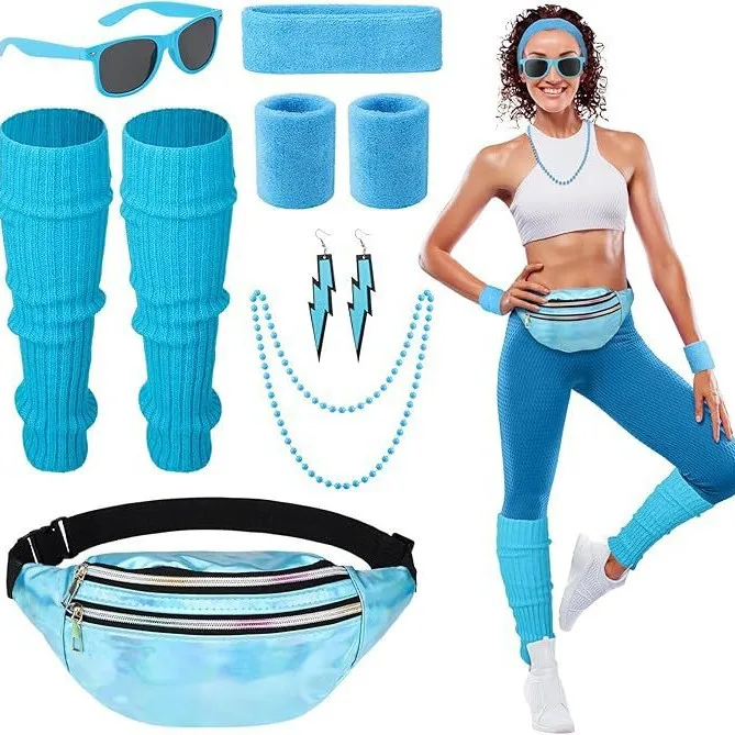 

Винтажный набор реквизита для костюмированных вечеринок в стиле 80-х: декор в цвете фуксии