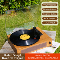 Bluetooth  3-Speed  Portable Vintage Record Player Vinyl Record Player Built-in Speakers Upgraded Audio Sound Turntable