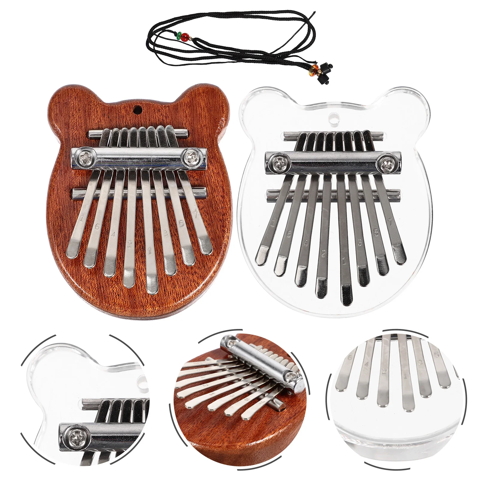 

2pcs Thumb Piano Mini Cute Kalimba Beginner Portable Durable Kids Plaything Professional Tone Accurate Instrument for Outdoor