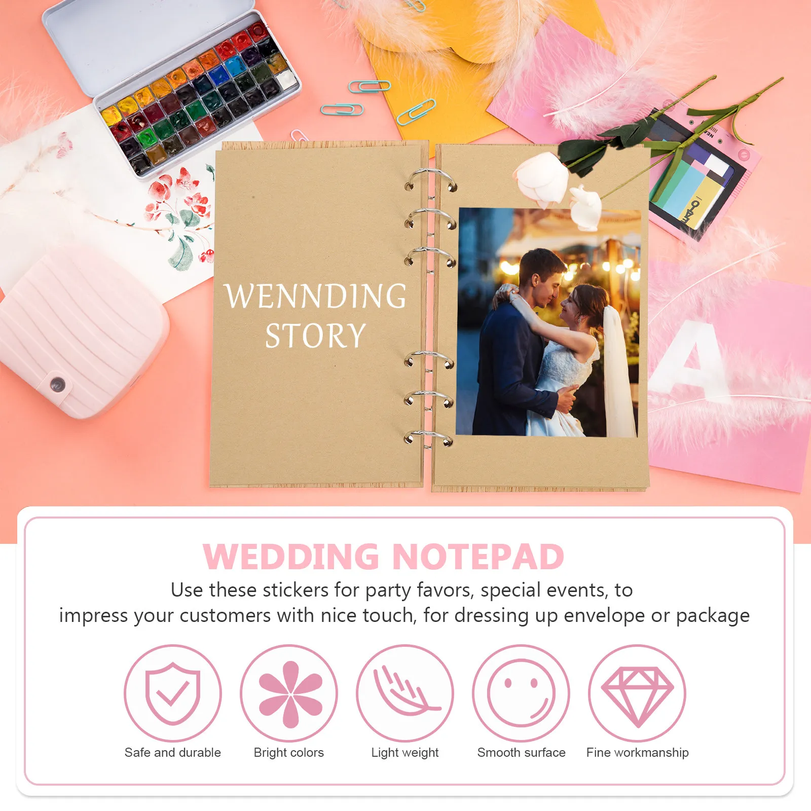 

Книга для гостей на свадьбу: красивый блокнот для памятных воспоминаний, подарок на девичник, для фотографий и сувениров, с возможностью добавления текста, практичный дизайн