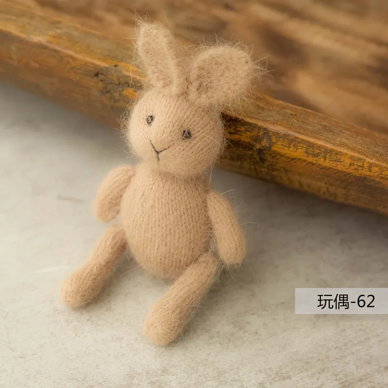 Neonato photo doll knitting rabbit toy studio baby full moon photography puntelli display pieces