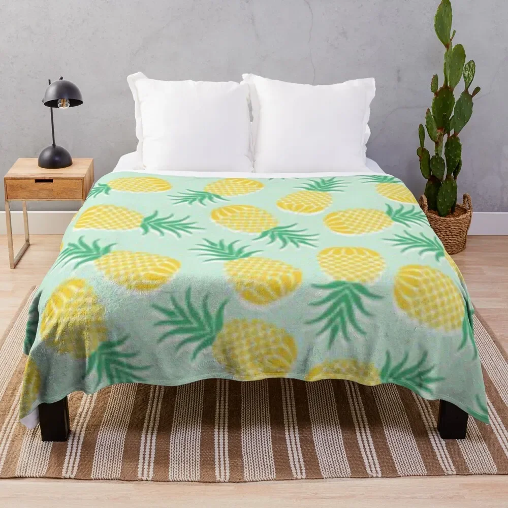 

Pinapple pattern design work Throw Blanket Camping Blankets For Bed for sofa Blankets