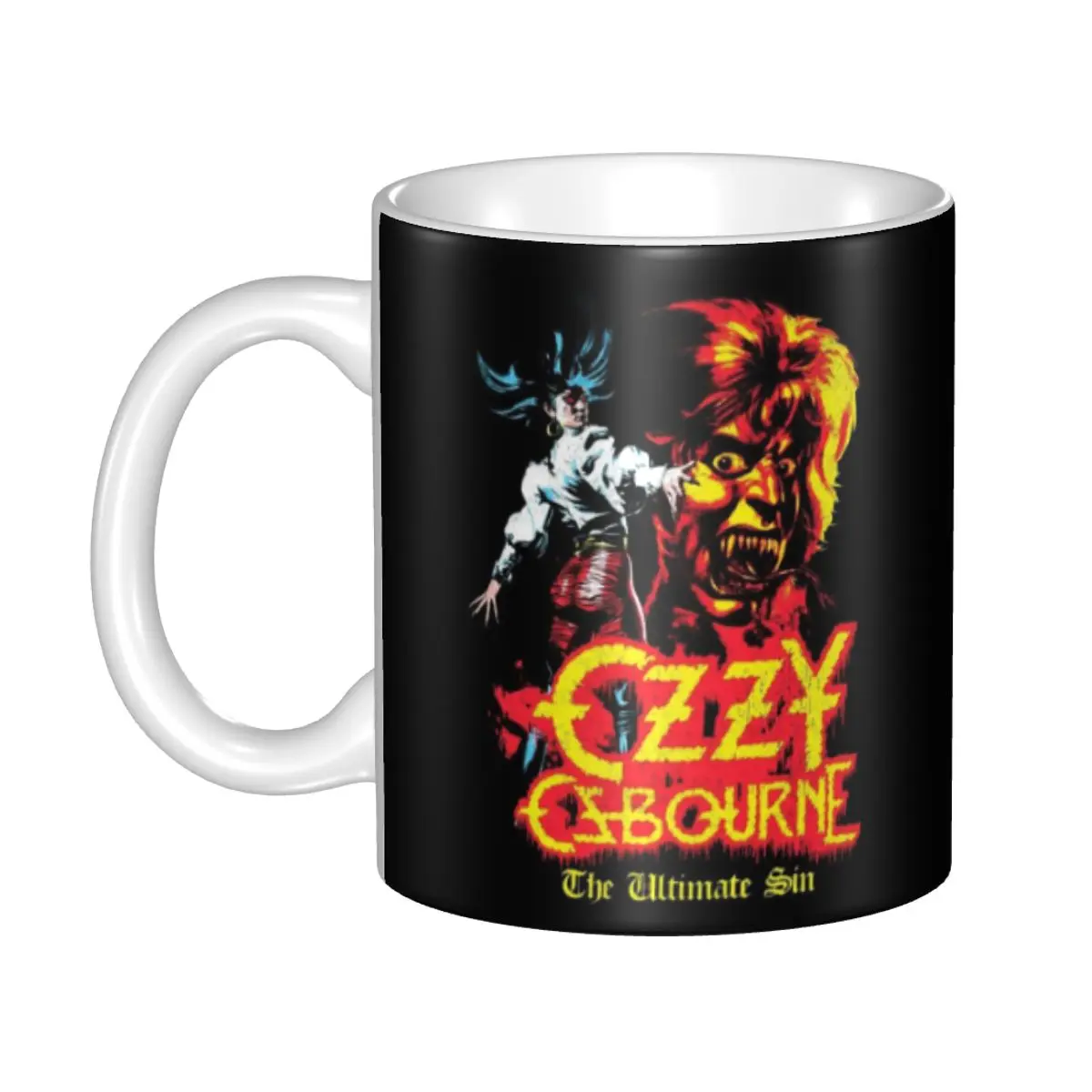 

Ozzy Osbourne British Rock Heavy Metal Singer Coffee Mugs DIY Personalized Ceramic Milk Tea Mug Cup
