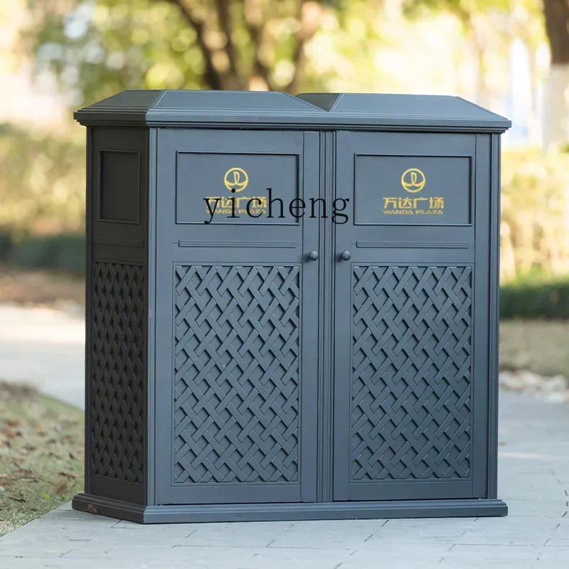 trash can courtyard outdoor antique trash can outdoor wrought iron decoration community real estate peel box