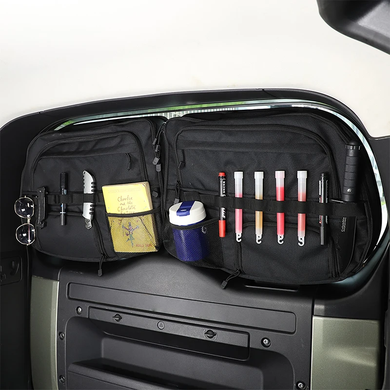 

Car Trunk Side Window Storage Bag Tail Window Storage Tidy Tool Bag Pouch Suitable for Land Rover Defender 110 130 2020 +
