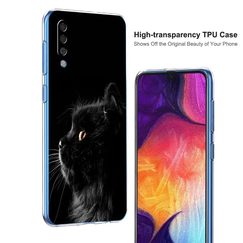 Black Cat Staring Eye For Samsung Galaxy A14 Case A50 A70 A30 A40 A20E A10S A20S A02S A04S A12 A22 A32 A34 A42 A52 5G A54 Cover