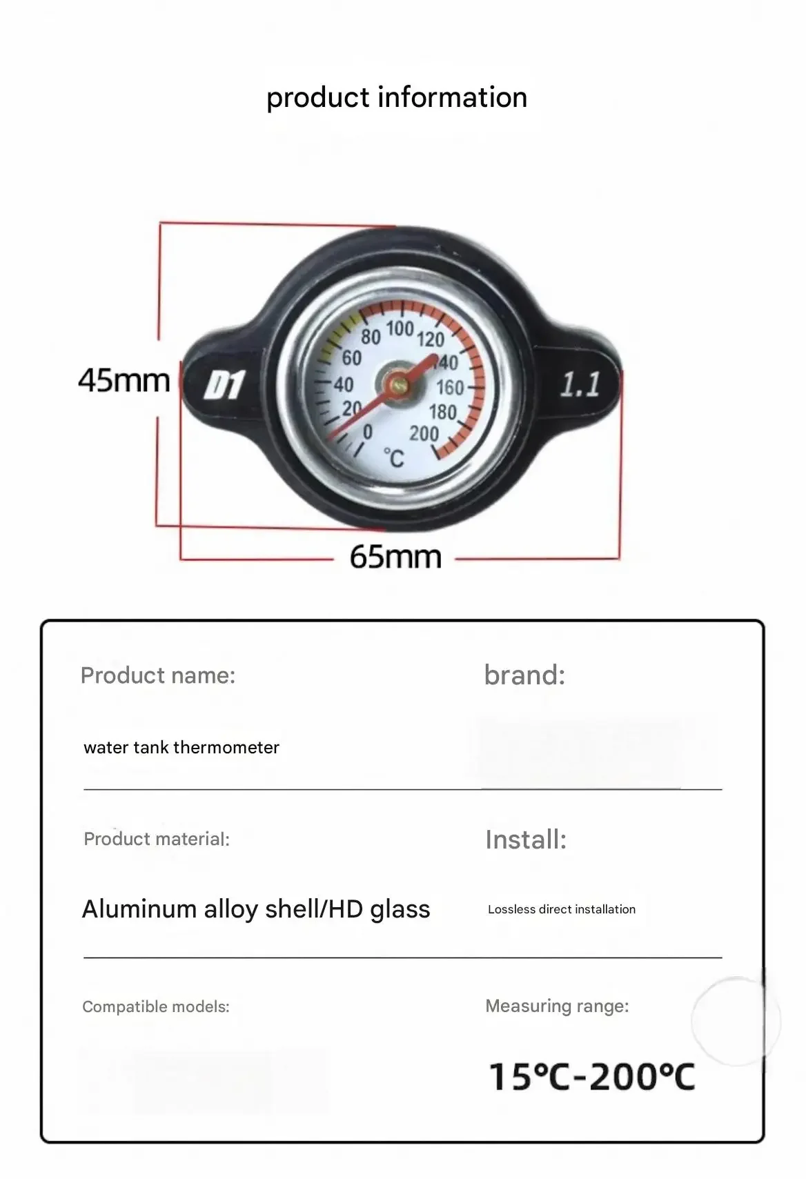 

For VOGE CU525 250 Modified water tank thermometer sensor temperature display meter accessories