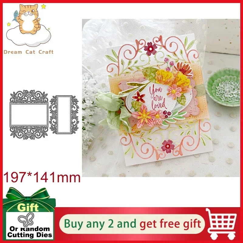 

Цветочные рамки, прямоугольная кружевная рамка, металлические штампы, сделай сам, бумага для скрапбукинга, фотоальбом, форма для рукоделия, трафареты для тиснения