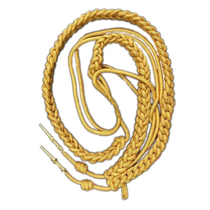 Leger Schouder Aiguillette Gouden Draad Koord Aguillette Aiglet Aglet Honor Guard Art Troupe Officer Soldaat Kostuum Accessoires