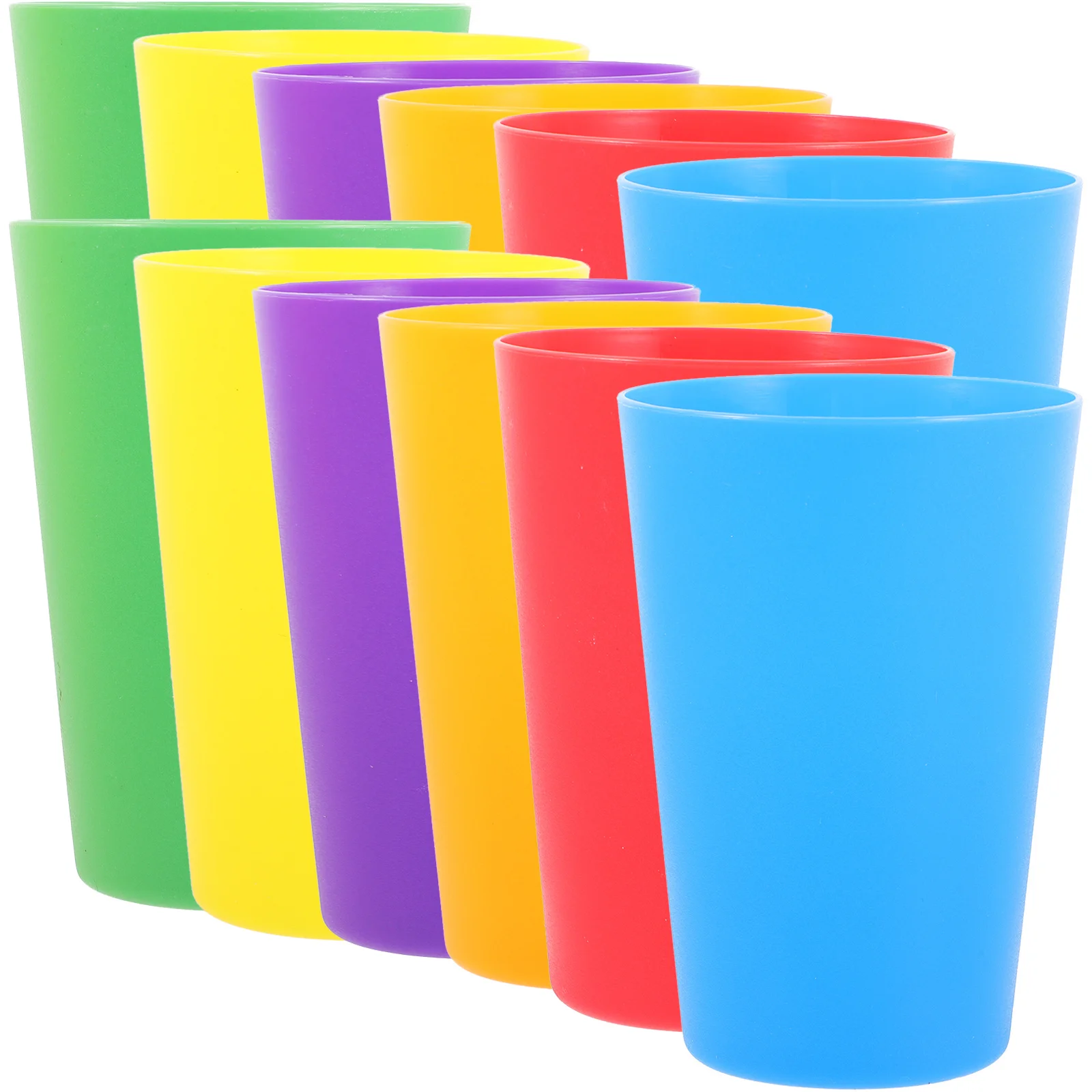 

12Pcs Plastic Water Cup Simple Color Premium Material Safe Pretty Elegant Lightweight Stackable Design Multi-Functional