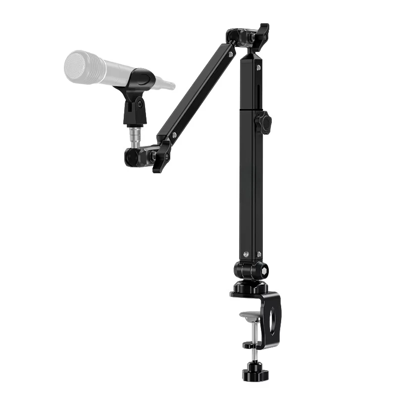 Universal Metal Mic Stand Desk Clamp Flexible Broadcast Arm With 3/8