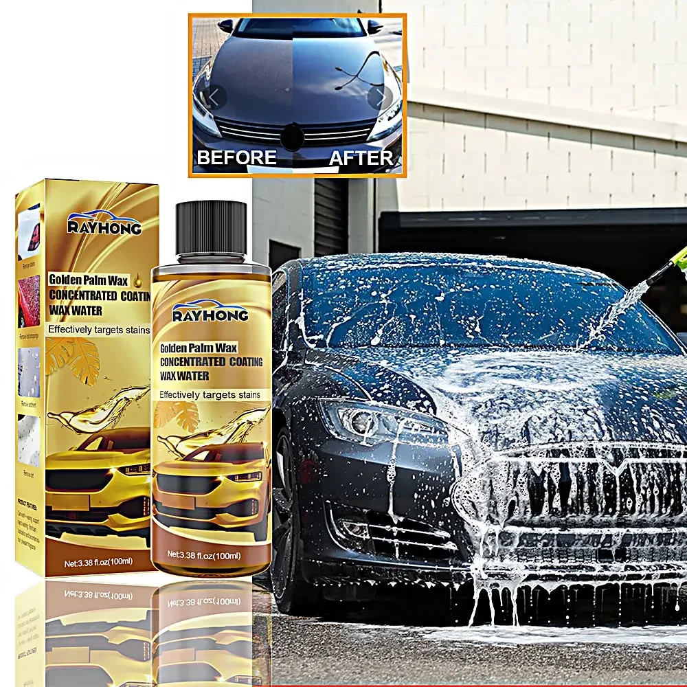 Golden Carnauba Wax Car Wash Wax Car Care Quick Apply Wax Hydrophobic Polishing Paste