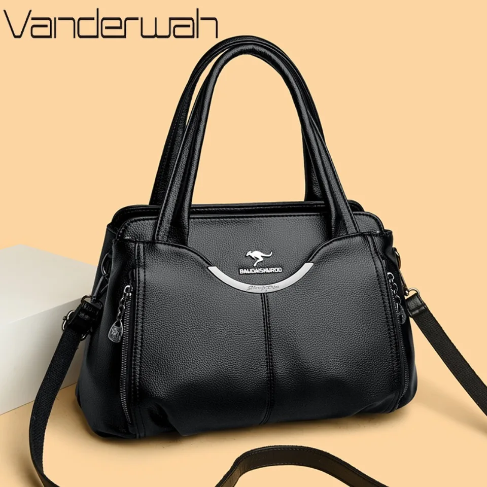 VANDERWAH New Multi Pocket Women's Handbag High Quality Soft PU Leather Female Shoulder Bag Luxury Designer Girl Tote Bolsas Sac