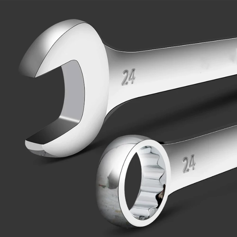 1Pcs 6mm-50mm Metric Combination Wrench Spanner Plum Blossom Open-end Wrench Industrial Grade Double Head Auto Repair