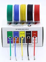 22AWG Wire Flex Silicone 22 Gauge Stranded Tinned Copper Wire, OD: 1.7mm, 5 Colors 16.4ft/5m, Electrical Connection Wire Kit