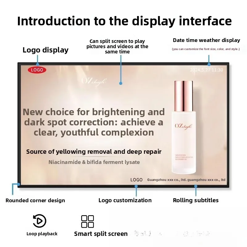 

Slim wall advertising machine 22/32/43/50/55/65 inch Android network release advertising display screen