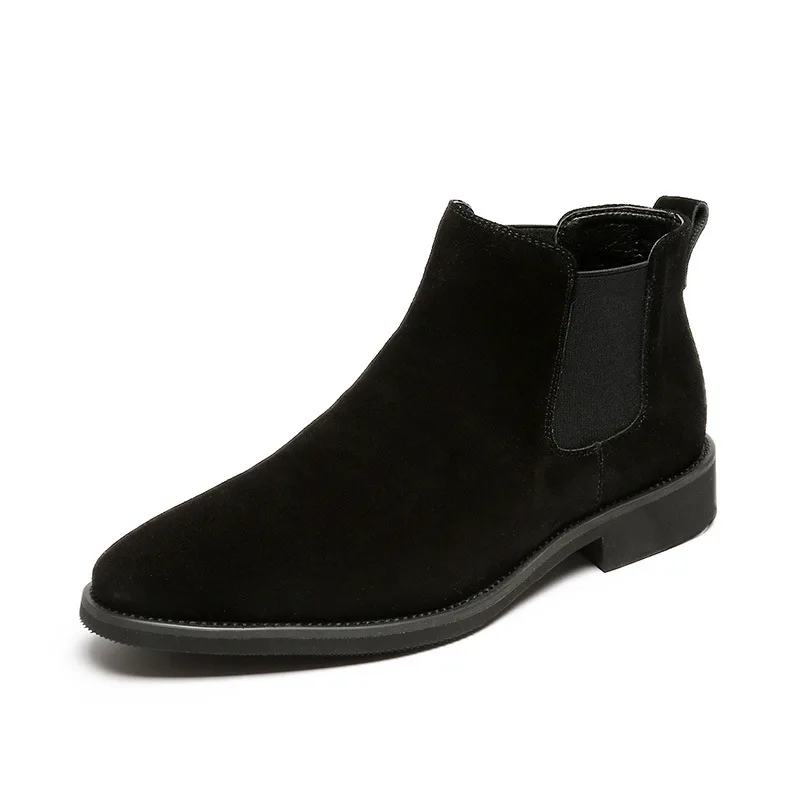 Chelsea Boots Men Suede Leather Decent Men Ankle Boots Original Male Short Casual Shoes British Style Winter Spring Boot