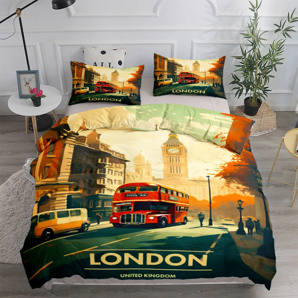 

Rainny London Classic Duvet Cover Set King Queen Double Full Twin Single Size Bed Linen Set