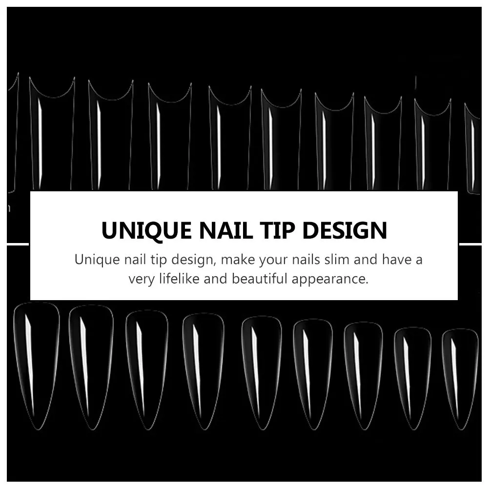 100Pcs No-Trace Transparent Fake Nail Pieces for Daily Festival Holiday Use Easy Apply Manicure Nail Tips Extension False Nails