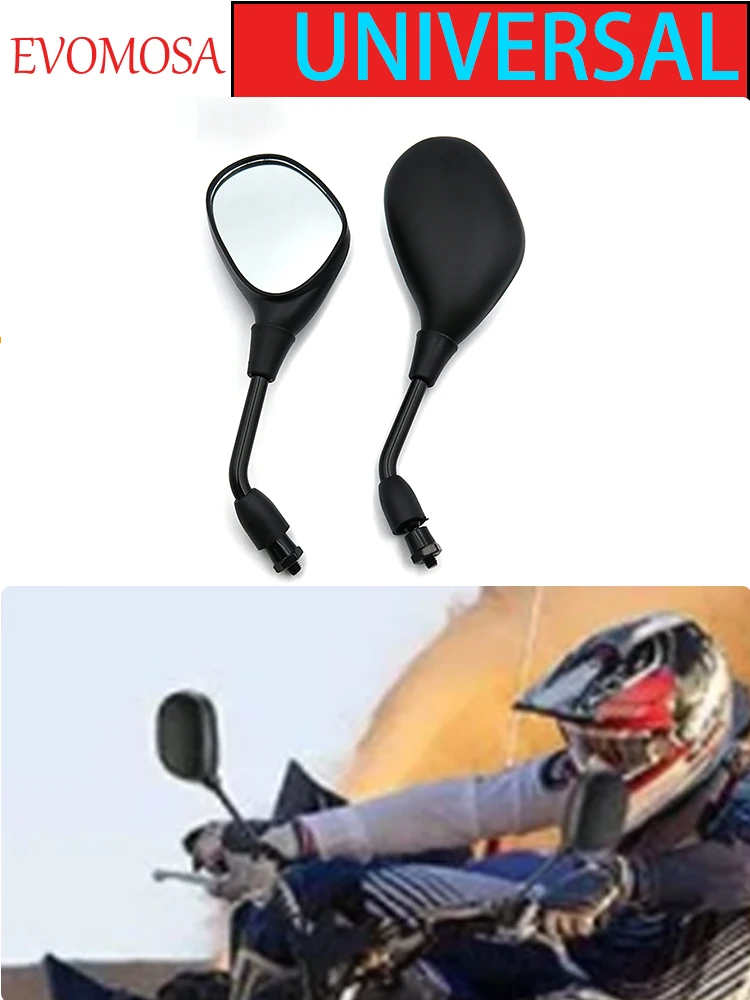 AliExpress evomosa Motorcycle rearview mirror 8mm M8 vehicle reversing mirrors Scooter Electrical Motor E-Bike Back Side Convex mirrors For Harley