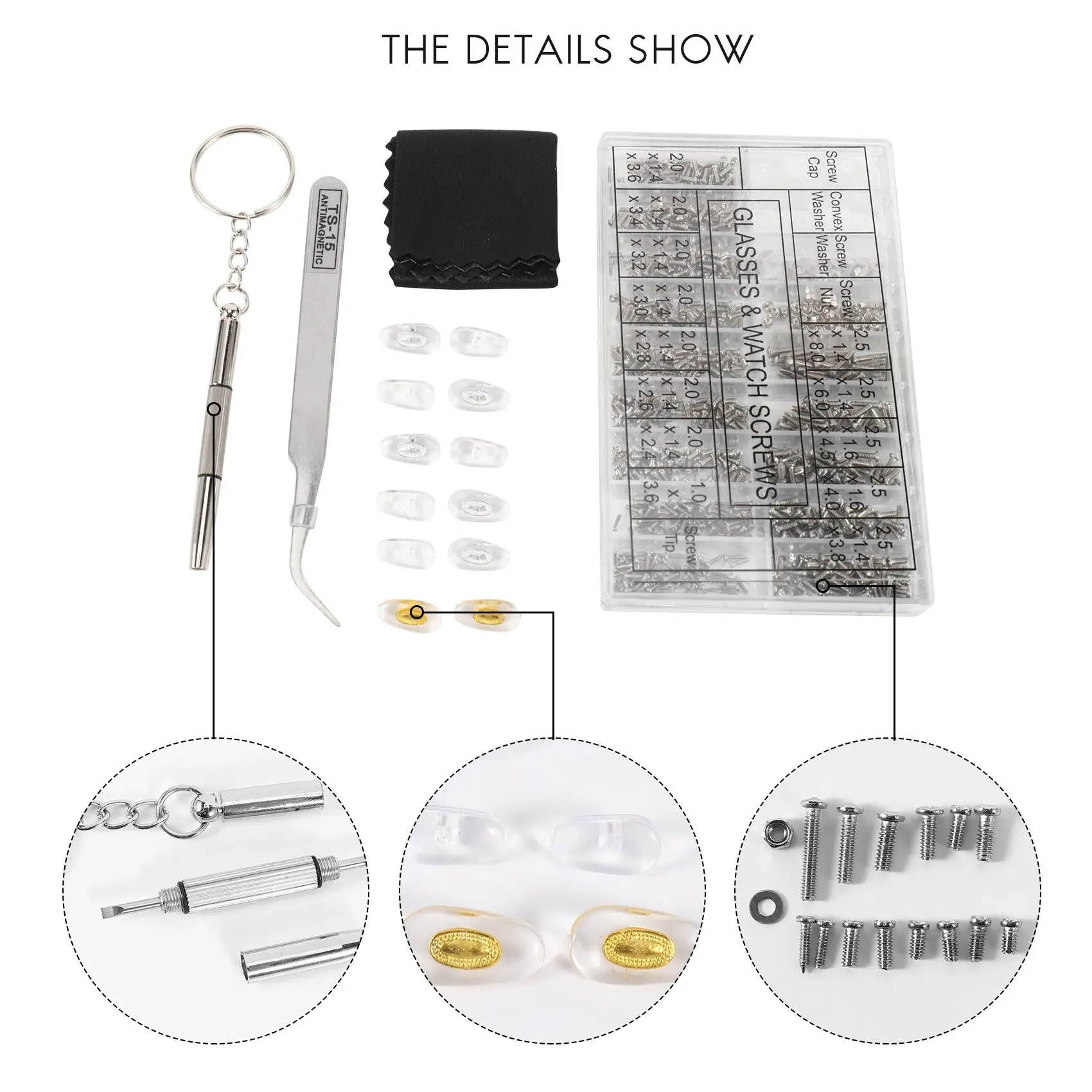 Assorted Size Screws For Watch Clock Eye Glasses Optician Watchmaker Repair Part Tool New