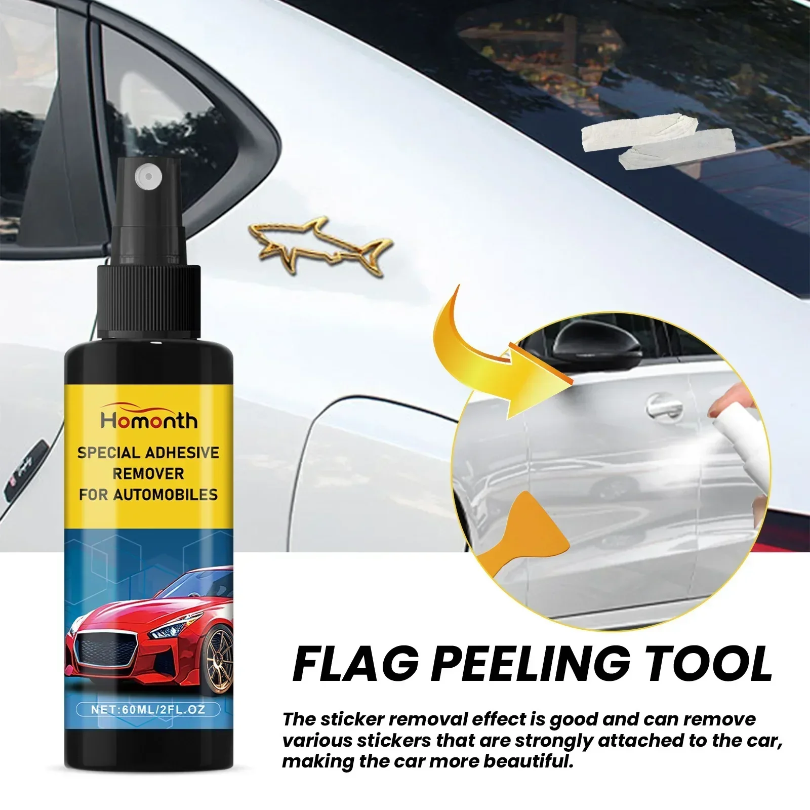 Self-Adhesive Remover No Irritating Smell,for Removing Vehicle Outside Stickers And Tapes Car Cleaning Agent Tools