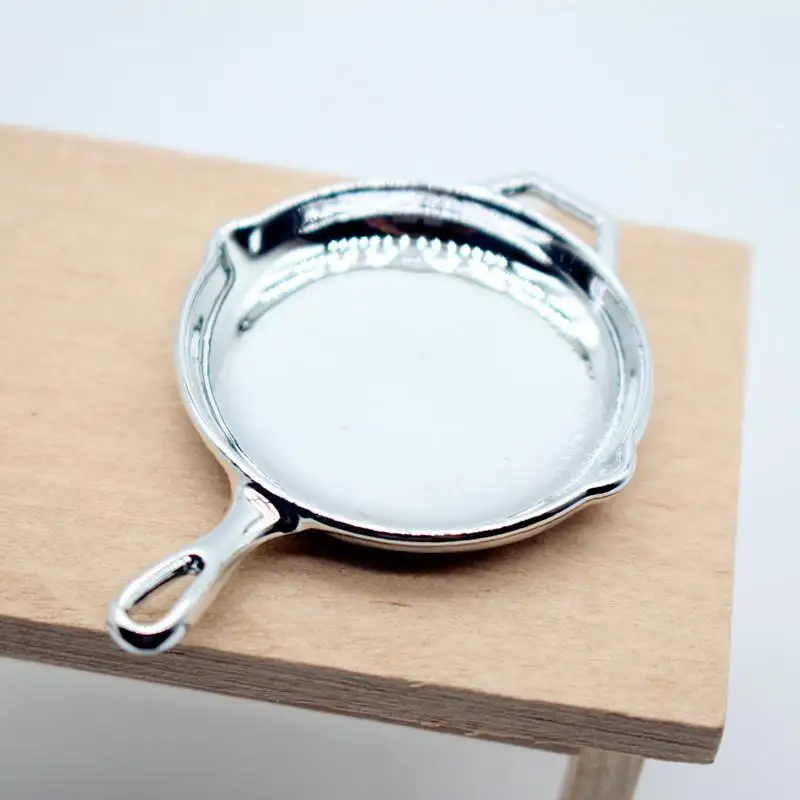 1 pz casa delle bambole in miniatura mini lega modello pan mobili da cucina accessori per la casa delle bambole arredamento bambini giochi di imitazione giocattoli regalo