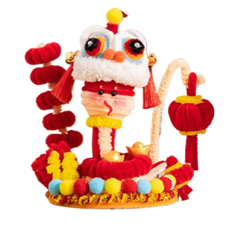 Year Of The Snake Craft Kits Lunar Snake Year Ornament Crafts Twisted Stick Snake Pipe Cleaners Craft Kits Lion Dance Snake Year