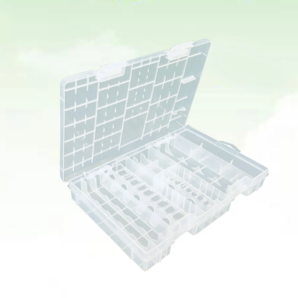 

Portable Clear Hard Plastic Holder Organizer Box for Aa Aaa 9V Batteries Compact Carrying Case Holder
