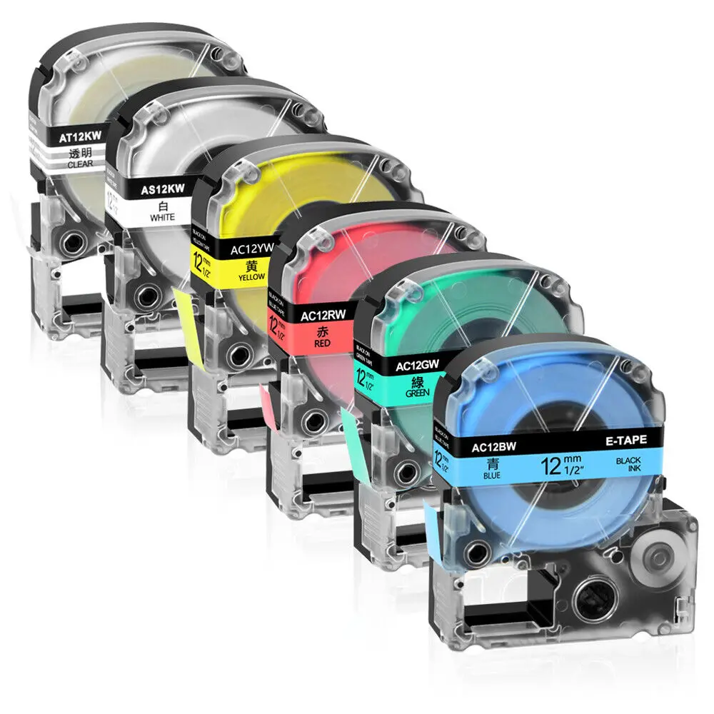 1PK 9-24mm Label Tapes Compatible for Epson SS12KW SS9KW SS18KW SS24KW Tape for EPSON LW-300 LW-400 LW-600P LW-700 Label Printer