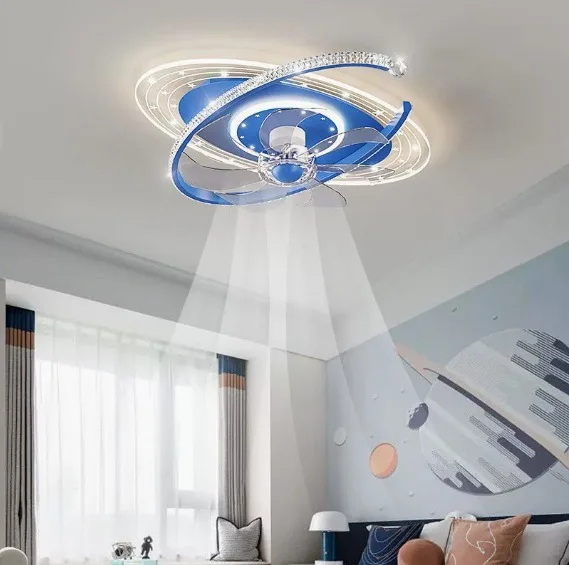 Nuevo ventilador con vibración de cielo estrellado, luz de techo moderna, sencilla, silenciosa, estilo de alta gama, lámpara colgante para habitación de niños y dormitorio