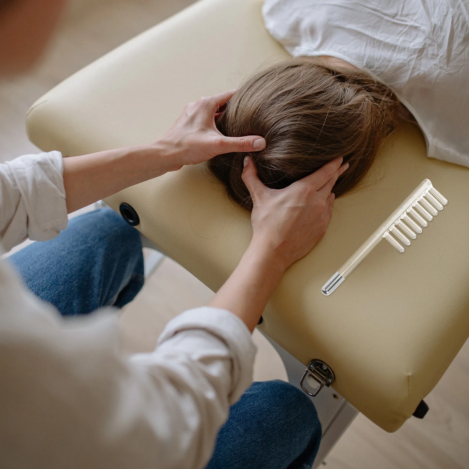 

2Pcs High Frequency Wand Electrode Glass Tube Replacement Parts Handheld Facial Wand Device Spare Red Color Light