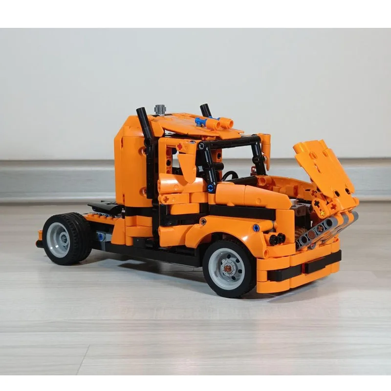 

MOC-239042 Classic New Flat-Nose Semi-Truck Building Block Model, 613 Parts, MOC Creative Boys' Children's Birthday Toy Gift