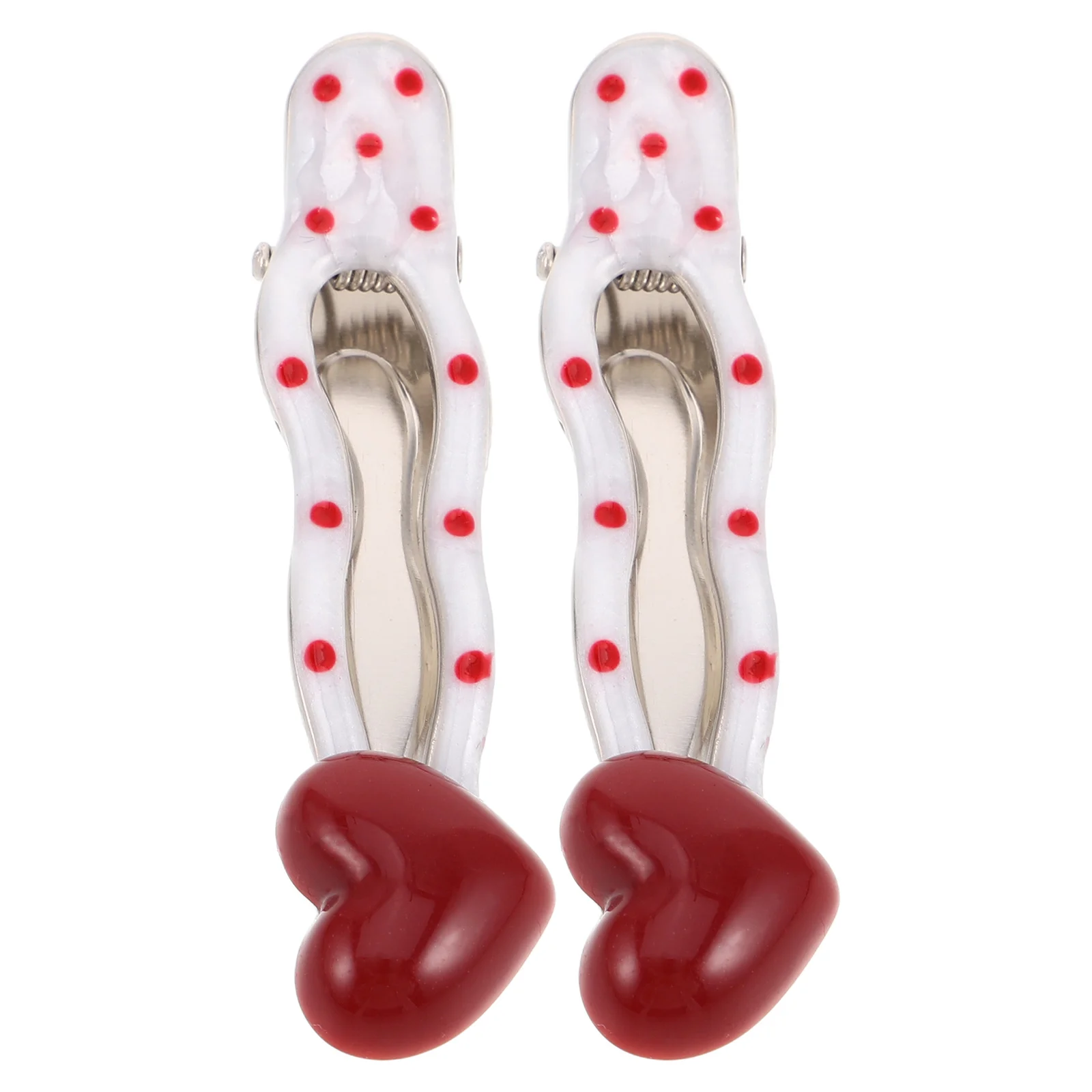 

2Pcs Heart Shaped Dot Hair Clips for Women Adorable Side Hairpins Lightweight Secure Hold Ideal for Parties Dates Daily Style