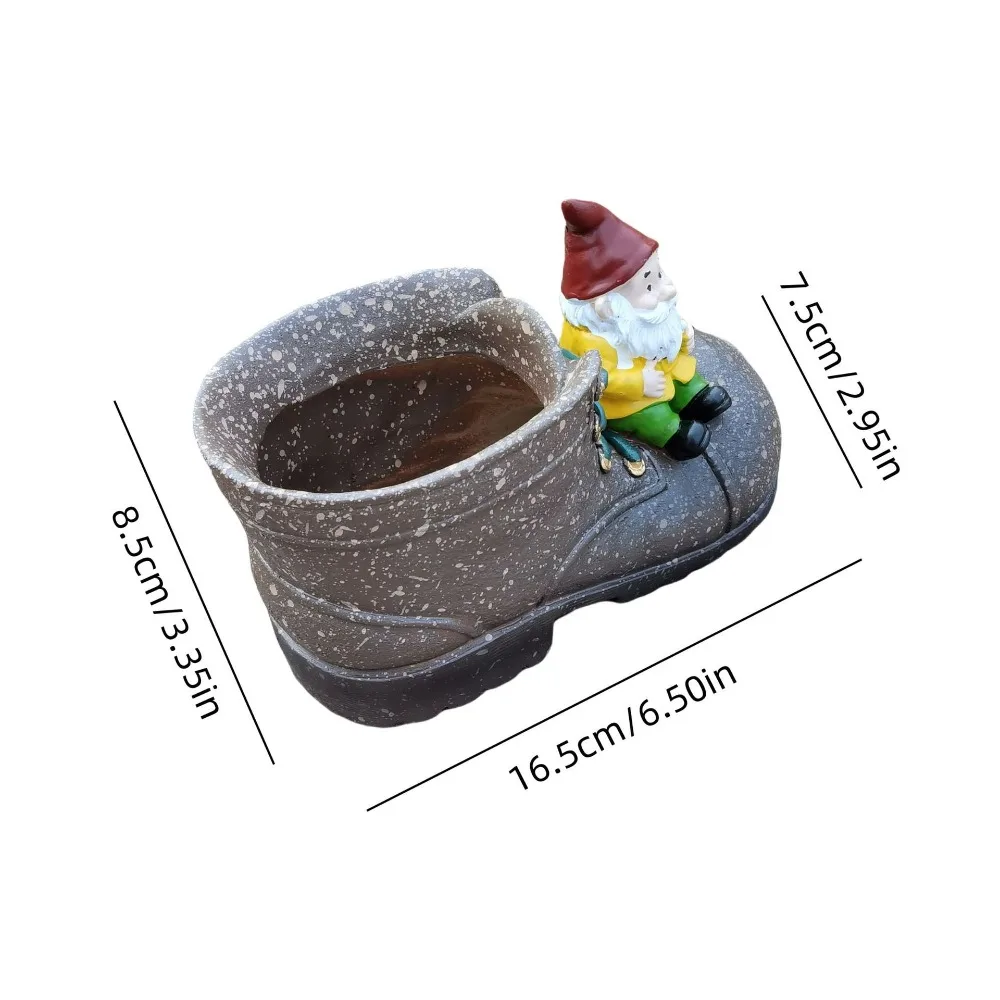 دائم الكرتون الأحذية قزم أواني الزهور مضحك الراتنج الحرف العصارة اناء للزهور مقاوم للماء اليدوية حامل القلم الرصاص مكتب المنزل #6