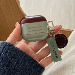 Korean Cute Matcha Green Good Lucky Girl Soft Headphone Protection Cover For AirPods 1 2 3 4 Pro 2 3nd Generation Earphone Case